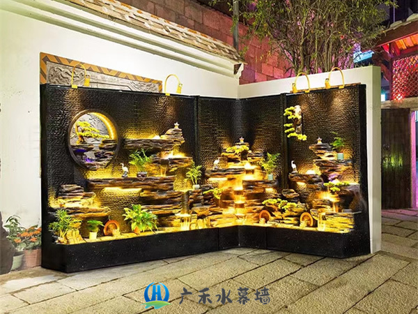 石家庄L型石材流水背景墙