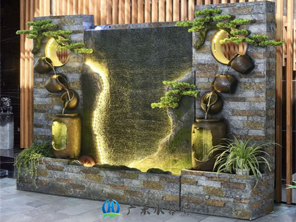 石材流水景观墙制作